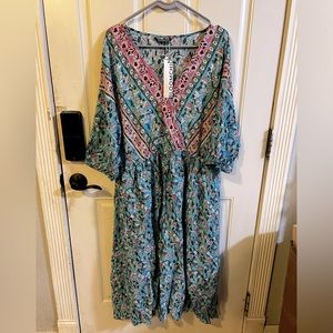 NWT Blue Boho Dress